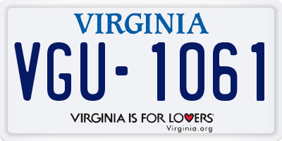 VA license plate VGU1061