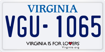VA license plate VGU1065