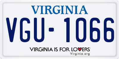 VA license plate VGU1066