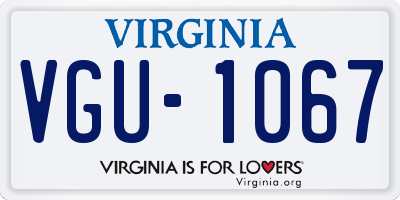VA license plate VGU1067