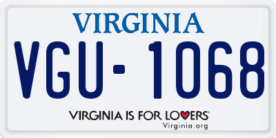 VA license plate VGU1068