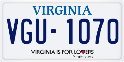 VA license plate VGU1070