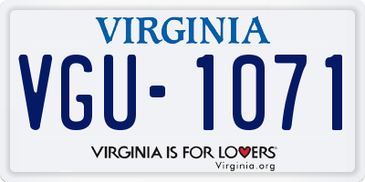 VA license plate VGU1071