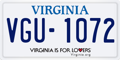 VA license plate VGU1072