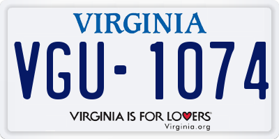VA license plate VGU1074