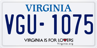 VA license plate VGU1075