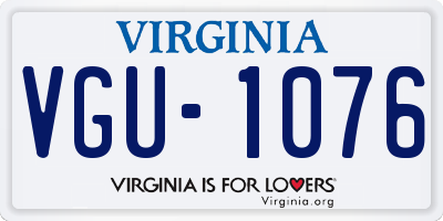 VA license plate VGU1076