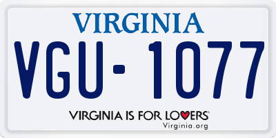 VA license plate VGU1077