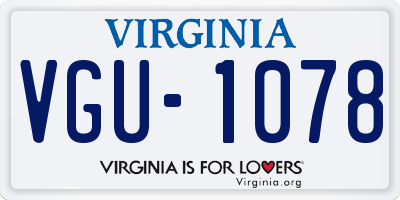 VA license plate VGU1078