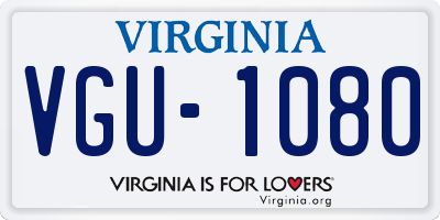 VA license plate VGU1080