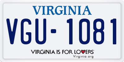 VA license plate VGU1081