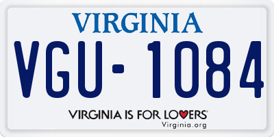 VA license plate VGU1084