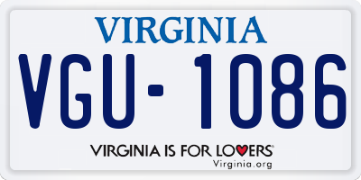 VA license plate VGU1086
