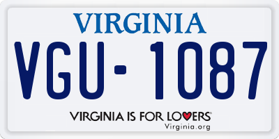 VA license plate VGU1087