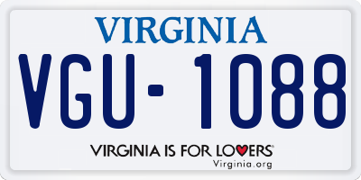 VA license plate VGU1088