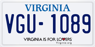 VA license plate VGU1089