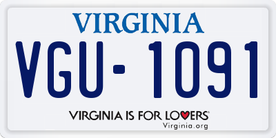 VA license plate VGU1091