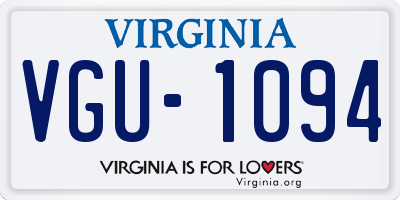 VA license plate VGU1094