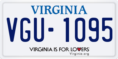 VA license plate VGU1095