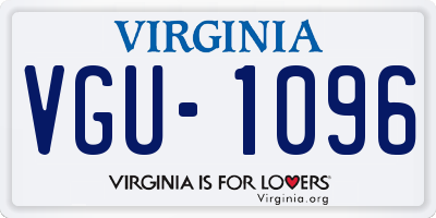 VA license plate VGU1096