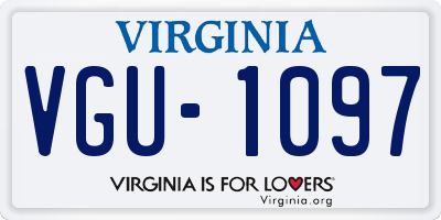 VA license plate VGU1097