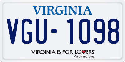 VA license plate VGU1098