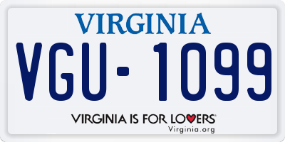 VA license plate VGU1099