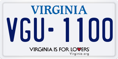 VA license plate VGU1100