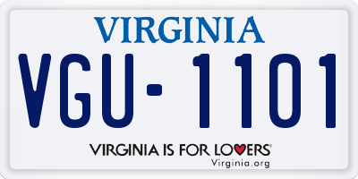VA license plate VGU1101