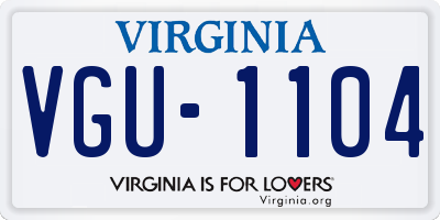 VA license plate VGU1104
