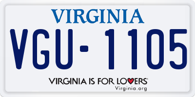 VA license plate VGU1105