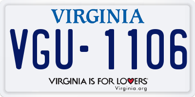 VA license plate VGU1106