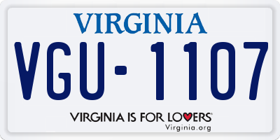 VA license plate VGU1107