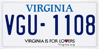 VA license plate VGU1108