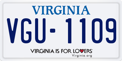 VA license plate VGU1109