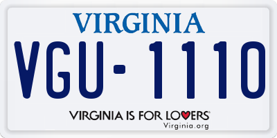 VA license plate VGU1110