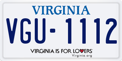 VA license plate VGU1112