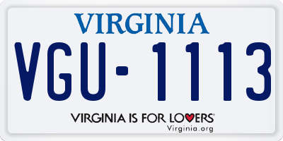 VA license plate VGU1113