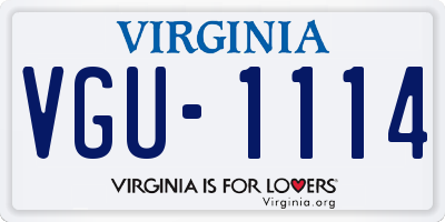 VA license plate VGU1114