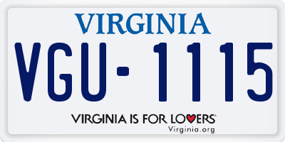 VA license plate VGU1115