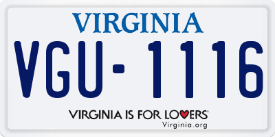 VA license plate VGU1116