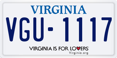 VA license plate VGU1117