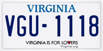 VA license plate VGU1118