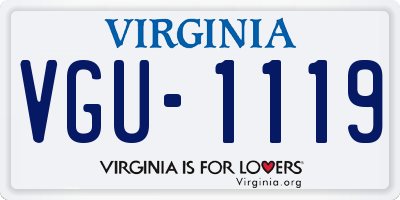 VA license plate VGU1119