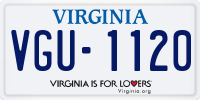 VA license plate VGU1120