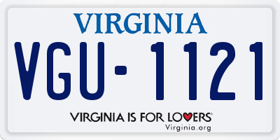 VA license plate VGU1121