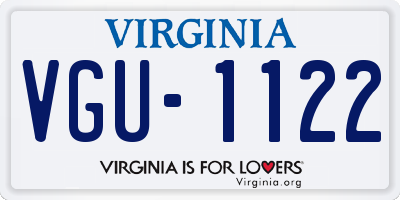 VA license plate VGU1122