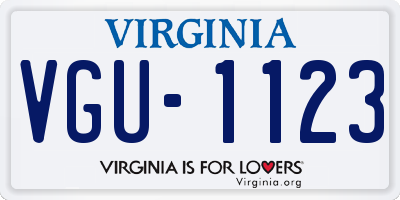 VA license plate VGU1123
