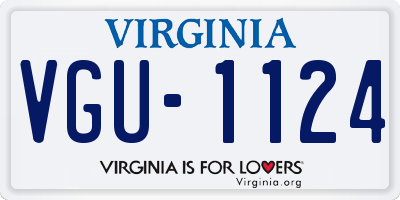 VA license plate VGU1124