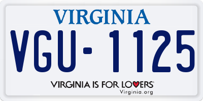 VA license plate VGU1125